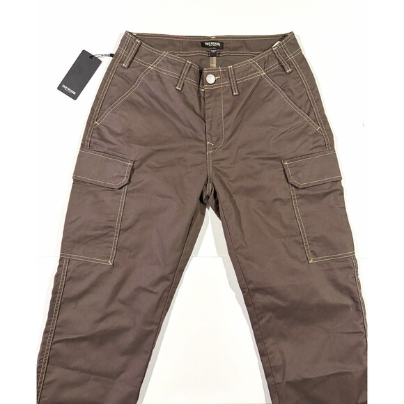 NWT True Religion Men's Baggy Cargo Pants - Bracken Brown -Contrast Stitch Sz 30